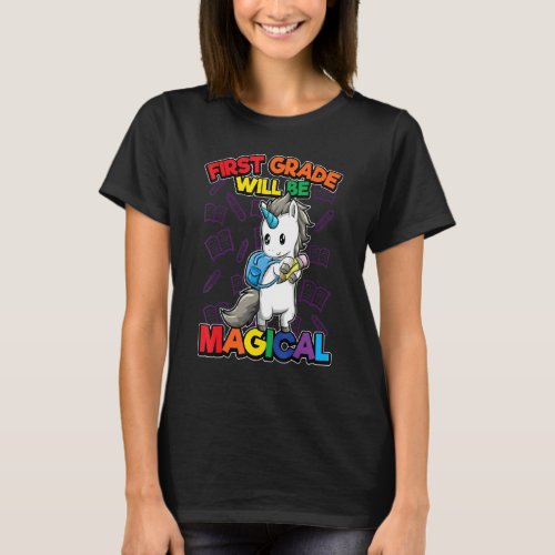 First Grade Magical Unicorn Cute 1st Grader Girl R T_Shirt