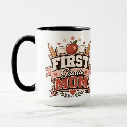 First Grade Mom Retro School Design Mug