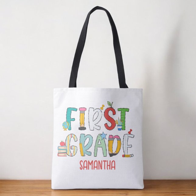 First Grade Personalized School Tote Bag (Creator Uploaded)