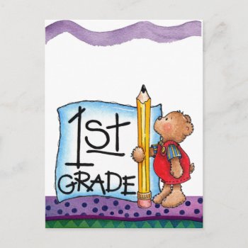 First Grade Postcard by customized_creations at Zazzle