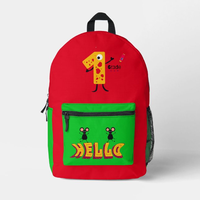 First grade printed backpack (Front)