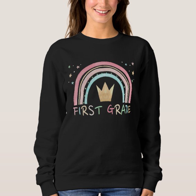 First Grade Rainbow 1st Grade Squad For Girls Boys Sweatshirt (Front)