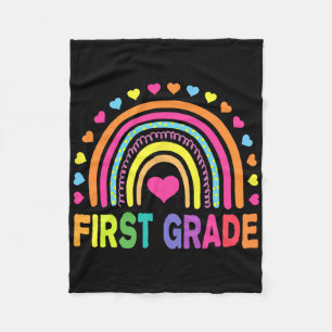 First Grade Rainbow Girls Boys Teacher Team 1st Gr Fleece Blanket