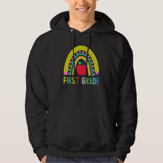 First Grade Rainbow Girls Boys Teacher Team 1st Gr Hoodie