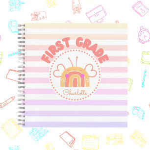 First Grade Rainbow Personalized Notebook