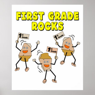 First Grade Rocks Poster