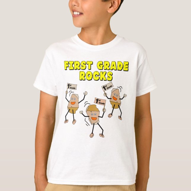 First Grade Rocks T-Shirt (Front)