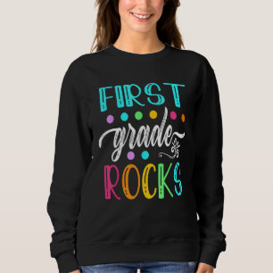 First Grade Rocks Team 1st Grade Teacher Kids Boy Sweatshirt