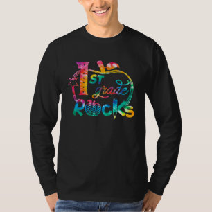 First Grade Rocks Tie Dye 1st Grade Teacher Back T T-Shirt