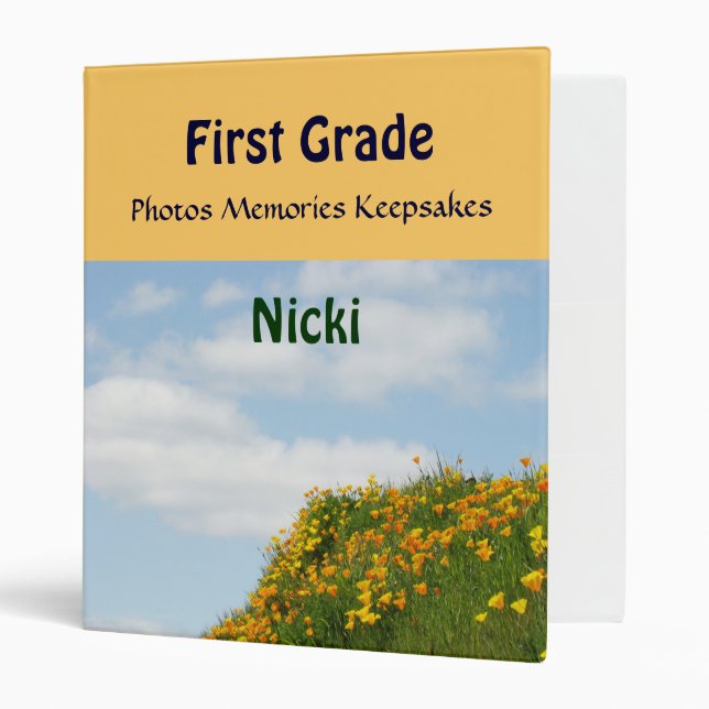 First Grade School Binder Photo Memories Keepsakes (Front/Inside)