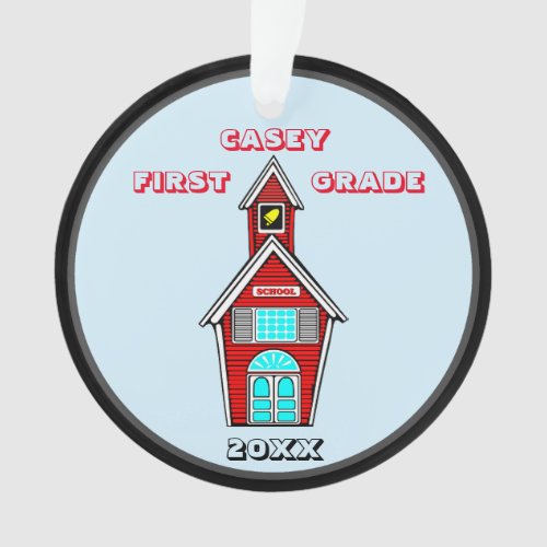 First Grade Schoolhouse Acrylic Ornament