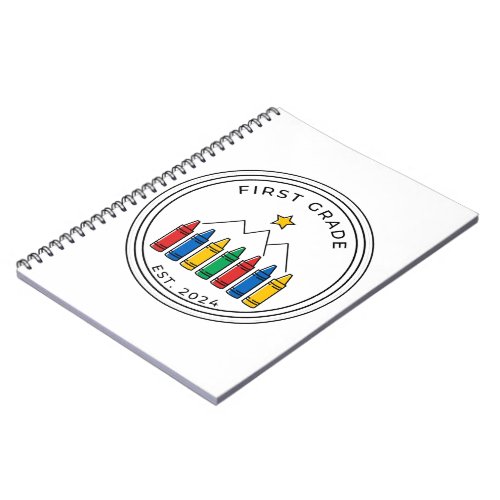First Grade Shirt | Crayon Forest Mountain Design Notebook