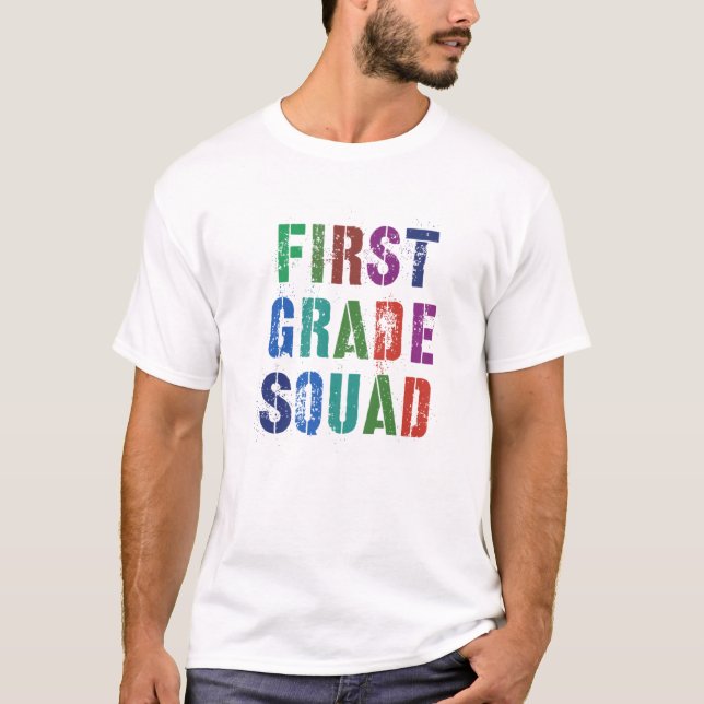 FIRST GRADE SQUAD Kids Teacher 1St Grader Learning T-Shirt (Front)