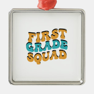 First Grade Squad Metal Ornament