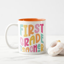 First Grade Teacher Colorful Text