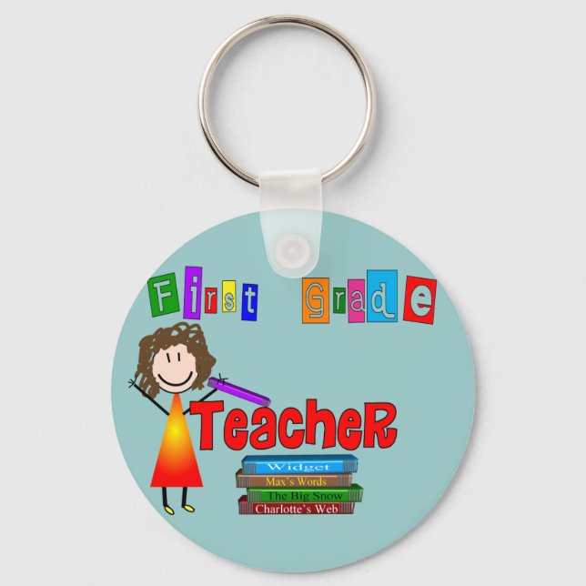 First Grade Teacher Gifts Keychain (Front)