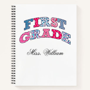 First Grade Teacher Personalized Spir Notebook