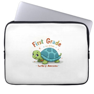 First Grade Turtle-y Awesome 1st Grade Back to Sch Laptop Sleeve