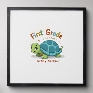 First Grade Turtle-y Awesome 1st Grade Back to Sch Peel And Stick Photo Tile