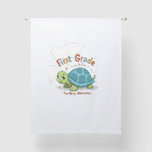 First Grade Turtle-y Awesome 1st Grade Back to Sch Sheer Curtains