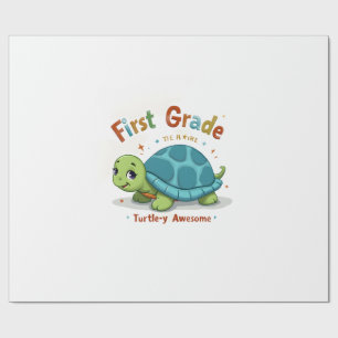 First Grade Turtle-y Awesome 1st Grade Back to Sch Wrapping Paper