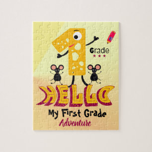 First Grade with Cheese Number & Mice Jigsaw Puzzle