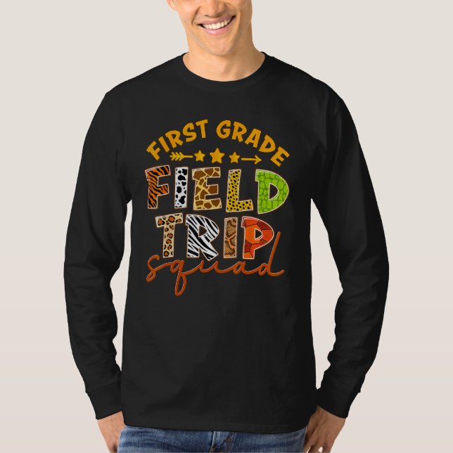 First Grade Zoo Field Trip Squad Matching Students T-Shirt (Front)
