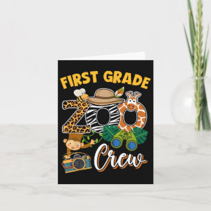 First Grade Zoo Field Trip Squad Matching Teacher  Card