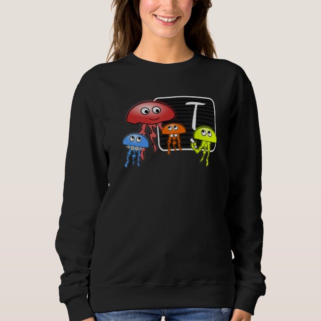 First Grader Jellyfish Letter As Monogram Sweatshirt (Front)