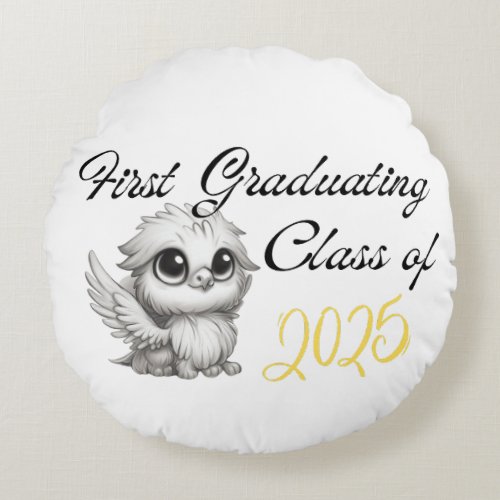 First Graduating Class 2025 Griffins Round Pillow