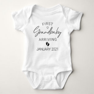 First Grandbaby Grandparent Pregnancy Announcement Baby Bodysuit