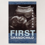 First Grandchild Ultrasound Photo Name Jigsaw Puzzle<br><div class="desc">First Grandchild Ultrasound Photo with Name Puzzle.</div>