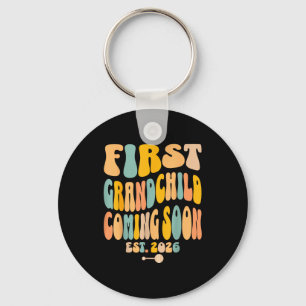 First Granhild Coming Soon 2026 Baby Announcement Keychain