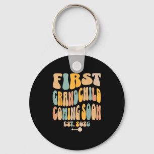 First Granhild Coming Soon 2026 Baby Announcement Keychain