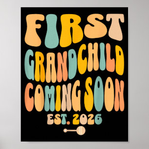 First Granhild Coming Soon 2026 Baby Announcement Poster