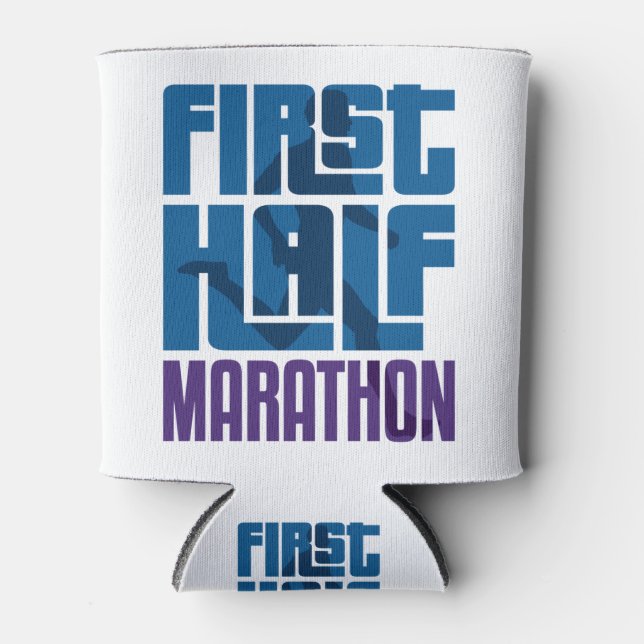 First Half Marathon 13.1 Miles Can Cooler (Front)