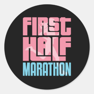 First Half Marathon 13.1 Runner Race Classic Round Sticker