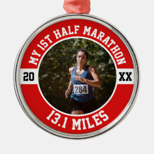 First Half Marathon Metal Ornament