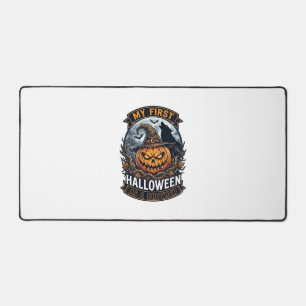 First Halloween As Brother Pumpkin Wolf Moon_1 Desk Mat