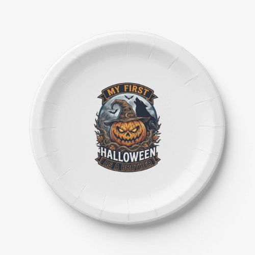 First Halloween As Brother Pumpkin Wolf Moon_1 Paper Plates