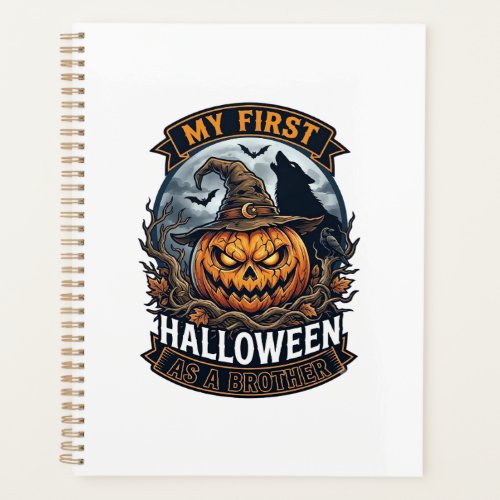 First Halloween As Brother Pumpkin Wolf Moon_1 Planner