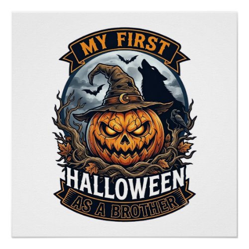 First Halloween As Brother Pumpkin Wolf Moon_1 Poster
