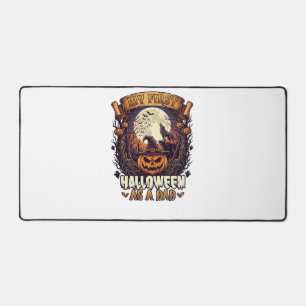 First Halloween As Dad Pumpkin Wolf Moon_1 Desk Mat