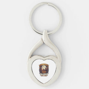 First Halloween As Dad Pumpkin Wolf Moon_1 Keychain