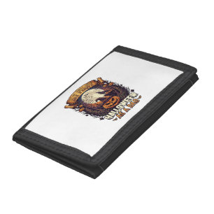 First Halloween As Dad Pumpkin Wolf Moon_1 Tri-fold Wallet