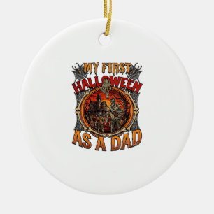 First Halloween As Dad Zombie Haunted House Gravey Ceramic Ornament