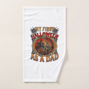 First Halloween As Dad Zombie Haunted House Gravey Hand Towel