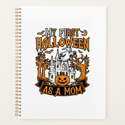 First Halloween As Mom Ghost Castle Pumpkin Trees Planner