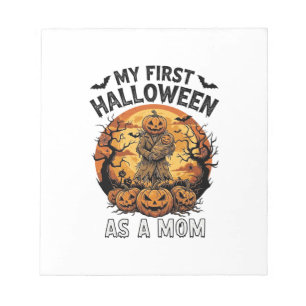 First Halloween As Mom Pumpkin Scarecrow Baby Moon Notepad