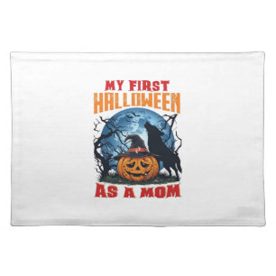 First Halloween As Mom Pumpkin Wolf Moon_1 Cloth Placemat